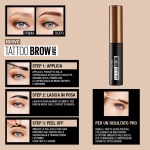 Maybelline New York Tattoo Brow Peel Off Eyebrow Gel Tint, Semi-Permanent Colour, Waterproof, Lasts up to 3 Days, Colour: Black Brown - Image 3