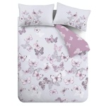 Catherine Lansfield Bedding Scatter Butterfly King Duvet Cover Set with Pillowcases Heather - Image 3