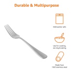 Amazon Basics Stainless Steel Dinner Forks with Round Edge, Dishwasher Safe, Pack of 12, Silver - Image 6