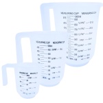 Measuring Jugs Set of 3 – 1L, 500ml & 250ml – Kitchen Measuring Jug for Cooking & Baking – Clear Measurement in Millilitres, Pints & Ounces – Stackable & Easy-Pour Design
