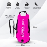 Swim Buoy Tow Float Highly Visible Swimming Float Dry Bag with Adjustable Waist Belt, Carry Strap, Waterproof Phone case for Open Water, Water Sports, Swimming 28l Pink - Image 7