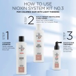 Nioxin 3-Part System | System 3 | Coloured Hair with Light Thinning Hair Treatment | Scalp Therapy | Hair Thickening Treatment | Cleanser Shampoo | 1000 ml - Image 4