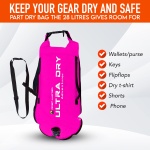 Swim Buoy Tow Float Highly Visible Swimming Float Dry Bag with Adjustable Waist Belt, Carry Strap, Waterproof Phone case for Open Water, Water Sports, Swimming 28l Pink - Image 9
