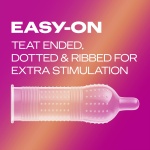 Durex Pleasure Me, 40 Condoms, Dotted and Ribbed, Regular Fit, With Extra Silicone Lube, Trusted Durex Protection, With Silicone Lube, Easy on Shape, Teat Ended, Natural Latex - Image 6