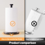 VEHHE Paper Towel Holder, Black Kitchen Roll Holder Free Standing, Stainless Steel Kitchen Towel Holders with Suction Cups Suit for Kitchen, Bathroom, Outdoor - Image 3