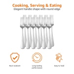 Amazon Basics Stainless Steel Dinner Forks with Round Edge, Dishwasher Safe, Pack of 12, Silver - Image 7