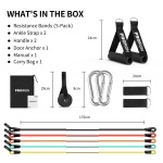 PROIRON Anti-Break Resistance Bands Set, Exercise Bands for Men Women with 5 Fitness Tubes, 2 Foam Handles, 2 Ankle Strap, Door Anchor for Strength Workouts, Yoga, Stretch, Physio Home Gym Equipment - Image 5